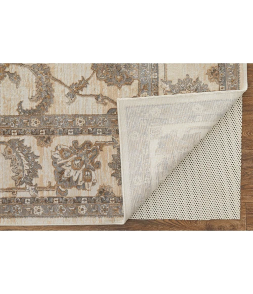 Feizy Celene Classic Bordered, Tan/Ivory/Brown, 7'-9" x 7'-9" Round Rug