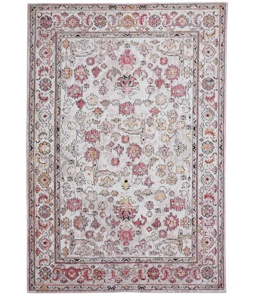 Feizy Armant Vintage Oriental, Ivory/Pink/Gray, 9'-5" x 12'-5" Area Rug
