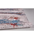Feizy Cadiz Industrial Abstract, Gray/Red/Blue, 13' x 20' Area Rug