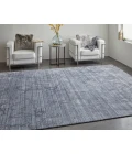 Feizy Whitton Industrial Abstract, Gray/Blue, 8' x 10' Area Rug