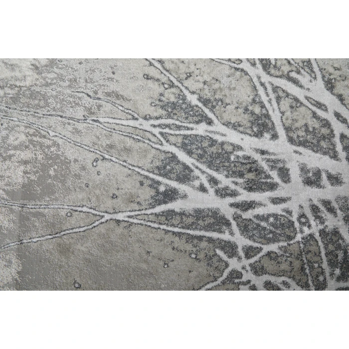 Feizy Astra Industrial Abstract, Gray/Silver/Ivory, 2'-10" x 7'-10" Runner