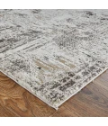 Feizy Vancouver Contemporary Abstract Rug, Ivory/Charcoal Gray, 2'-10" X 7'-10" Area Rug