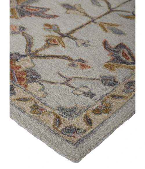Feizy Fallon Rustic Farmhouse Rug, Ornamental, Gray/Golden, 5ft x 8ft Area Rug