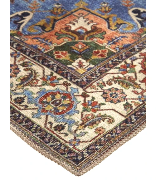 Feizy Percy Vintage Medallion Rug, Rust/Nav Blue/Beige, 5ft-3in x 7ft-6in Area Rug