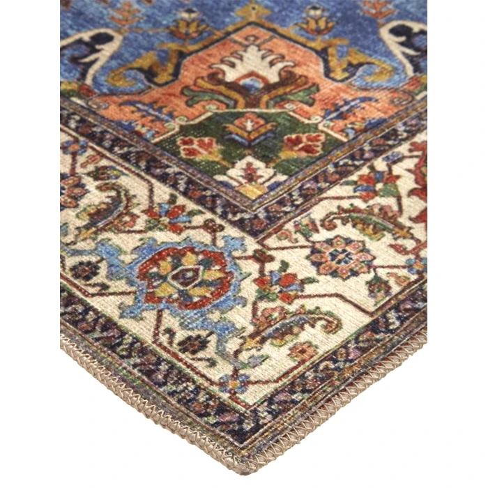 Feizy Percy Vintage Medallion Rug, Rust/Nav Blue/Beige, 5ft-3in x 7ft-6in Area Rug