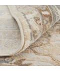 Feizy Celene Luxury & Glam Bordered, Tan/Ivory/Gray, 7'-9" x 7'-9" Round Rug