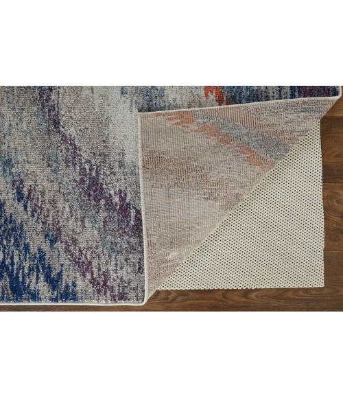 Feizy Edgemont Casual Abstract, Blue/Gray/Orange, 10' x 14' Area Rug