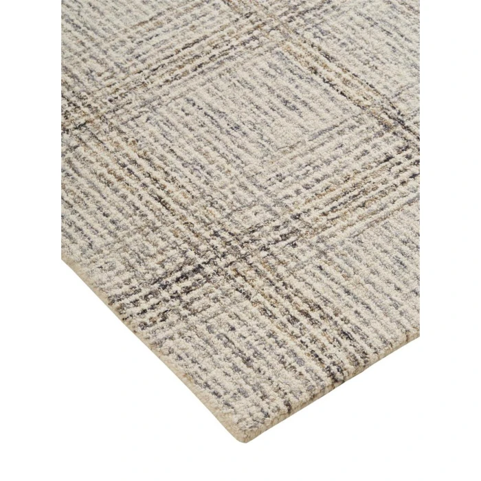 Feizy Belfort Casual Geometric, Ivory/Gray/Tan, 12' x 15' Area Rug