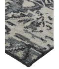 Feizy Palomar Luxe Hand-Knot Area Rug, Charcoal Gray/Light Beige, 7x9in x 9x9in