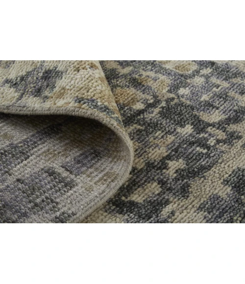 Feizy Palomar Luxe Hand-Knot Area Rug, Charcoal Gray/Light Beige, 9x6in x 13x6in