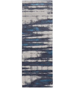 Feizy Indio 39GZF BLUE/IVORY Area Rug 2 ft. 10 in. X 7 ft. 10 in. Runner