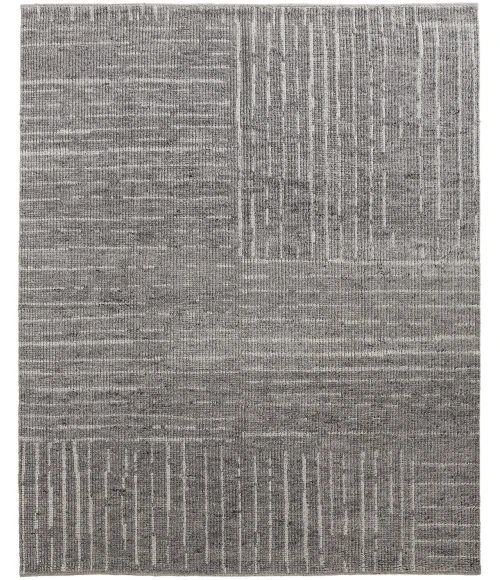 Feizy Alford Minimalist Eyelash Wool Rug, Silver Gray/Ivory, 11ft-6in x 15ft Area Rug