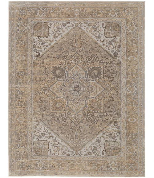 Feizy Celene Vintage Medallion, Brown/Ivory/Tan, 7'-9" x 10' Area Rug
