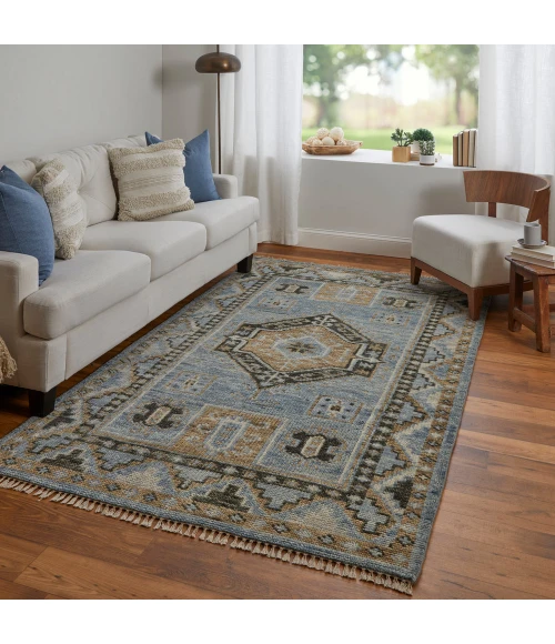Feizy Fillmore Vintage Medallion, Blue/Green, 9' x 12' Area Rug