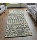 Feizy Palomar Luxe Hand-Knot Area Rug, Charcoal Gray/Light Beige, 2x6in x 8ft