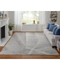 Feizy Brighton Casual Abstract, Ivory/Taupe/Silver, 11'-6" x 15' Area Rug
