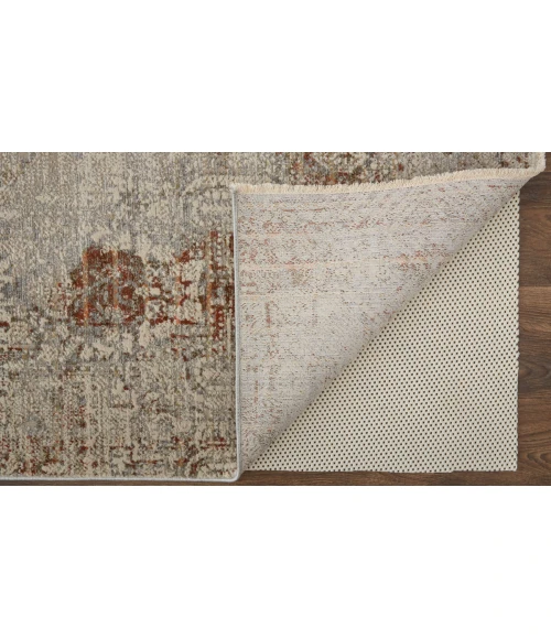 Feizy Kaia Casual Distressed, Tan/Ivory/Orange, 2'-6" x 8' Runner