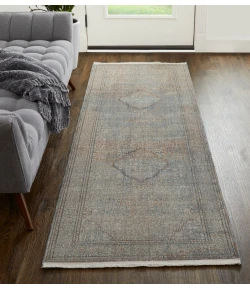 Feizy Marquette 39GVF BLUE/MULTI Area Rug 2 ft. 8 in. X 10 ft. Runner