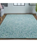 Feizy Belfort Vintage Medallion, Blue/Ivory/Green, 12' x 15' Area Rug
