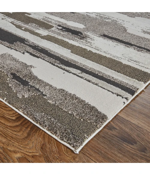Feizy Vancouver Contemporary Streak/Painterly Rug, Brown/Ivory, 2'-10" X 7'-10" Area Rug