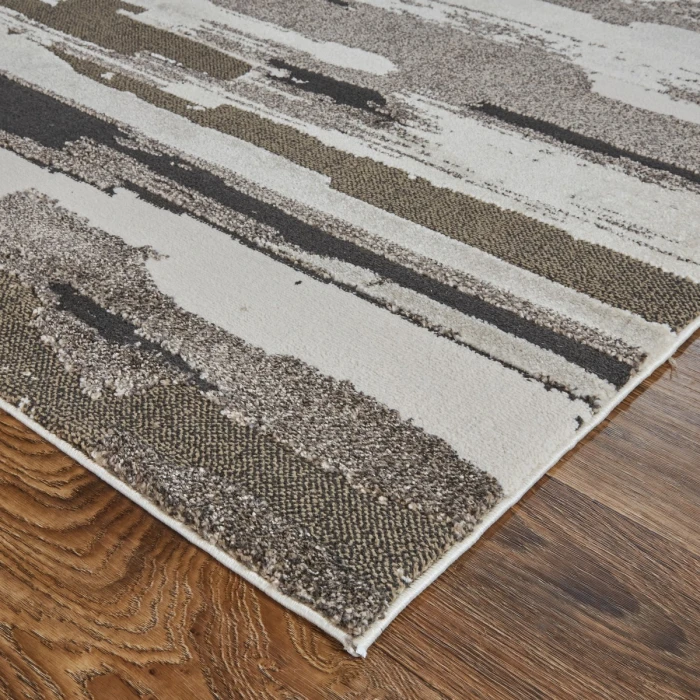 Feizy Vancouver Contemporary Streak/Painterly Rug, Brown/Ivory, 2'-10" X 7'-10" Area Rug