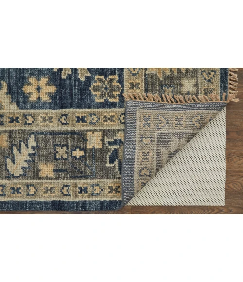 Feizy Fillmore Classic Floral & Botanical, Blue/Gray, 8' x 8' Round Rug