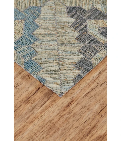Feizy Bermuda Bohemian & Eclectic Geometric, Blue/Gray/Taupe, 5' x 8' Area Rug