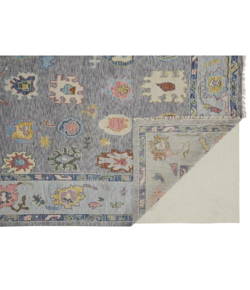 Feizy Karina Hand-Knotted Botanical Area Rug, Cool Gray/Blue, 8ft-6in x 11ft-6in