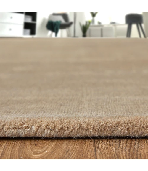 Feizy Luna Casual Solid, Tan, 10' x 10' Round Rug