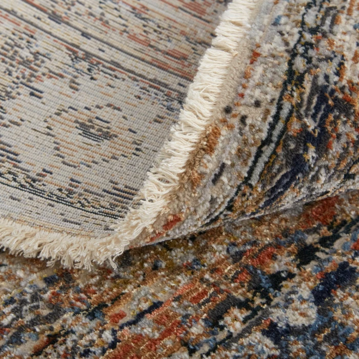 Feizy Kaia Bohemian & Eclectic Medallion, Tan/Orange/Blue, 2'-6" x 10' Runner