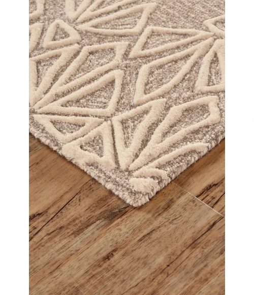 Feizy Enzo Global Geometric, Tan/Ivory, 9'-6" x 13'-6" Area Rug