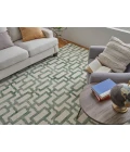 Feizy Lorrain Bohemian & Eclectic Geometric, Ivory/Green, 10' x 10' Round Rug