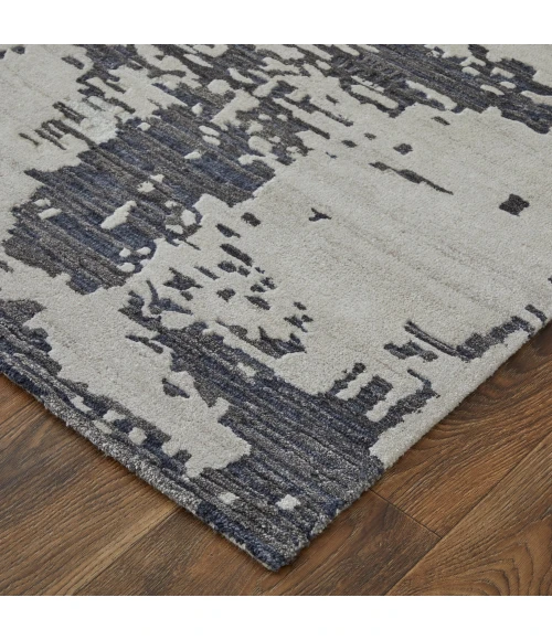 Feizy Zarah Bohemian & Eclectic Abstract, Ivory/Gray/Blue, 10' x 14' Area Rug