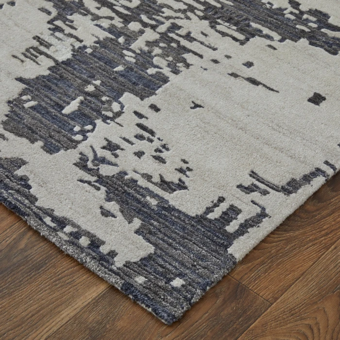 Feizy Zarah Bohemian & Eclectic Abstract, Ivory/Gray/Blue, 8' x 10' Area Rug