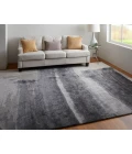 Feizy Anya Industrial Abstract, Gray/Blue/Ivory, 5' x 8' Area Rug