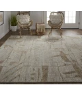 Feizy Sutton Tan/Orange T05T6003 9ft.6in. x 13ft.6in. Rect. Rug