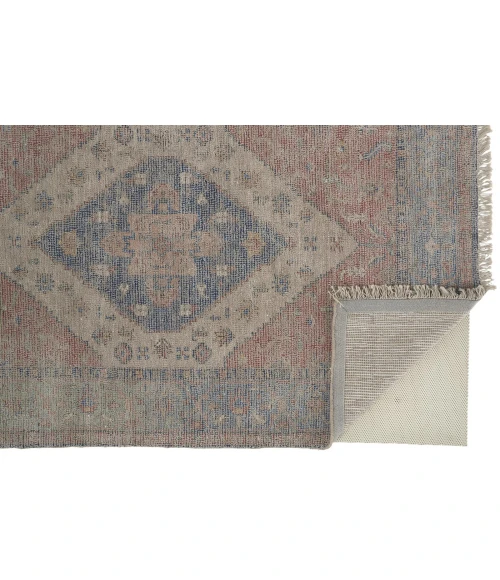 Feizy Caldwell Vintage Space Dyed Wool Rug, Blue/Orange, 10ft x 14ft Area Rug