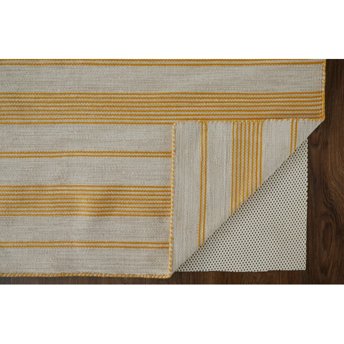 Feizy Duprine Casual Stripes, Yellow/Ivory, 10' x 14' Area Rug