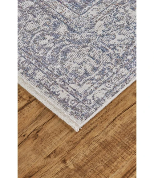 Feizy Cecily Luxury & Glam Distressed, Gray/Orange/Purple, 8' x 8' Square Square Rug