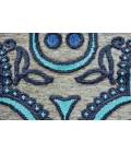 Feizy Saphir Callo Bohemian & Eclectic Damask, Tan/Taupe/Blue, 7'-6" x 10'-6" Area Rug