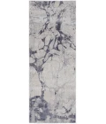Feizy Laina Casual Abstract, Ivory/Blue, 3' x 8' Runner