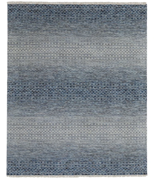 Feizy Branson Casual Solid, Blue/Ivory, 2' x 3' Accent Rug