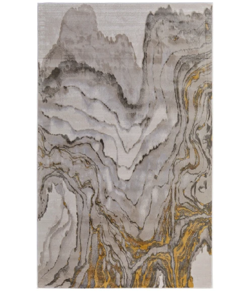 Feizy Waldor Casual Watercolor, Gold/Ivory/Gray, 6'-7" x 9'-6" Area Rug