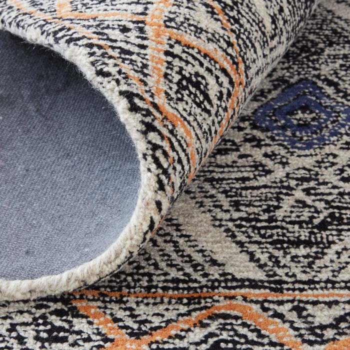 Feizy ARAZAD 8479F IN BLACK/TANGERINE 5' x 8' Area Rug