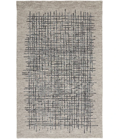 Feizy Maddox Modern Tufted Architectural Rug, Light Taupe/Graphite Gray, 5ft x 8ft