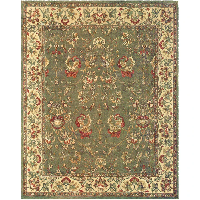 Feizy Tamara Green/Tan/Red 3936697F 8ft. x 8ft. Round Rug