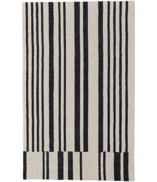 Feizy Maguire Industrial Abstract, Ivory/Black, 10' x 14' Area Rug