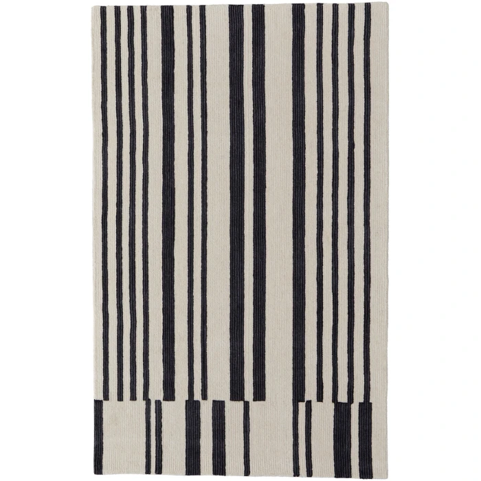 Feizy Maguire Industrial Abstract, Ivory/Black, 5' x 8' Area Rug
