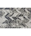 Feizy Micah Industrial Chevron, Black/Gray/Silver, 12' x 18' Area Rug
