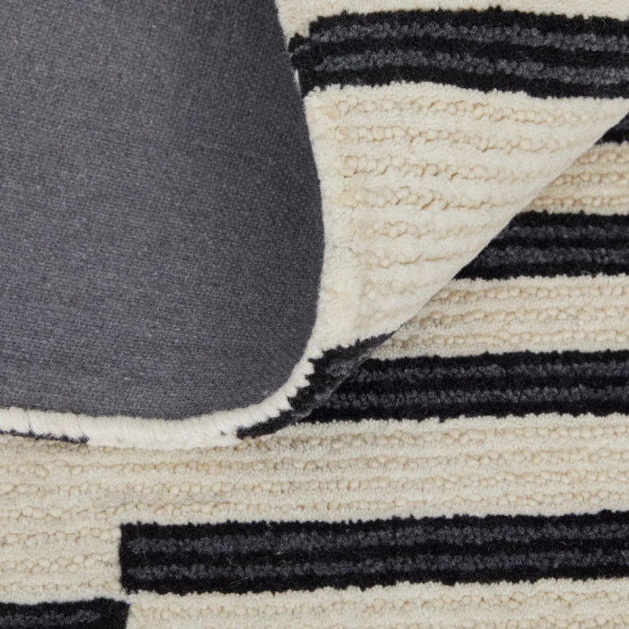 Feizy Maguire Industrial Abstract, Ivory/Black, 5' x 8' Area Rug